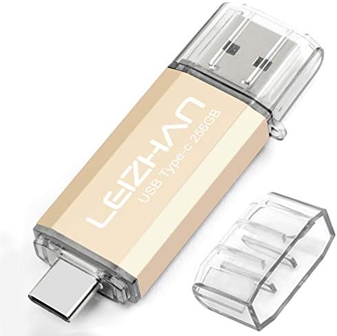 Leizhan 256 GB 2-in-1 USB 3.0 & Type-C Flash Drive – High-Speed Data Transfer & Versatile Storage Solution for Laptops and Smartphones – Compact Durable Design for On-the-Go Convenience