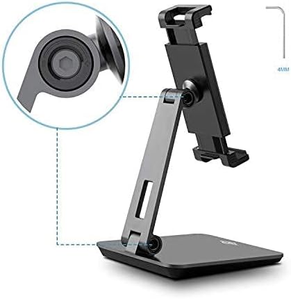 KABCON Adjustable Multi-Angle Aluminum Tablet Stand – Premium Dock for 4”-14” Devices Including i Pad, Samsung Galaxy, and Kindle Fire – Experience Ultimate Comfort with Hands-Free Viewing and Enhanced Productivity