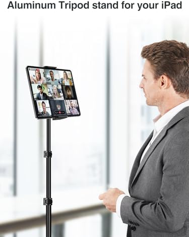 Ultimate Aluminum Alloy Tablet Tripod Stand with 360° Rotation and Adjustable Height – Versatile Holder for 7.9-11 Inch Devices, Ideal for Work, Streaming, and Presentations – Lightweight, Durable, and Portable i Pad Support for Enhanced Stability and Comfort