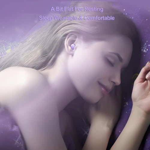 Compact Wireless Bluetooth Earbuds for Small Ears – Ideal for Side Sleepers with Weightless Comfort and Chic Purple Design – Effortless Connectivity for Exceptional Sound Quality and Discreet Listening Experience