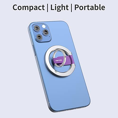 Magnetic 2-in-1 Phone Grip & Kickstand – Rapid X Snapo for i Phone 12-15 Series – Lightweight Aluminum Holder with 360° Flexibility and Enhanced Compatibility – Perfect for Hands-Free Viewing in Multiple Colors