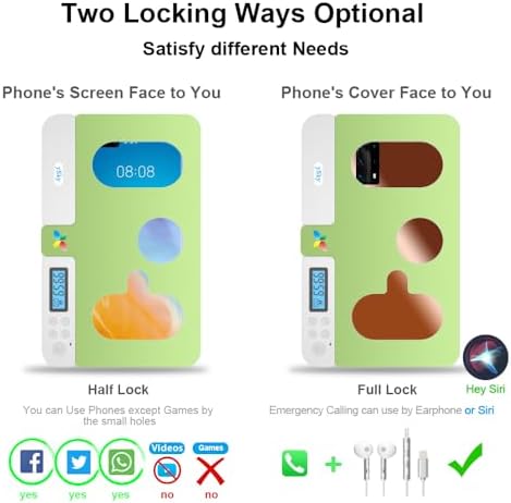 Portable Smart Auto Phone Timer Lock Box for iPhone and Android Phones, Self-Control Timer Locker to Help Kids,Students, Adults Focus Back,Prevent Excessive Games, Mobile Phone Addiction(White) – Enhanced Compatibility and Speed