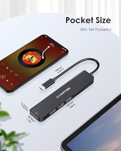Elevate Your Connectivity with the LENTION USB C Hub: 100 W Fast Charging, 4 K HDMI Output, Dual Card Reader, and Versatile USB 3.0/2.0 Compatibility for Mac Book Pro, Mac Air, Surface, Chromebook, and More – Sleek Space Gray Design for Professionals and Creatives Seeking Enhanced Performance and Productivity