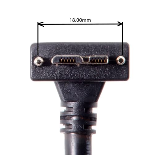 Chenyang 90-Degree Micro USB 3.0 Cable – Type A Male to Micro B Male, 3 M High-Speed Connector for Industrial Cameras & Devices, Enhanced Durability with Mount Panel Screws, Perfect for Tight Spaces and Optimal Cable Management