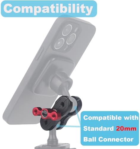 Premium Aluminum Double Socket Arm for 20 mm Ball Mounts – Versatile Mounting Solution for Bulletpoint Systems, Ideal for Smartphones and Cameras, Enhanced Stability and Flexibility in Your Vehicle