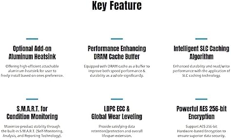 Unleash Lightning-Fast Performance with KLEVV CRAS C910 1 TB NVMe SSD – M.2 2280 Internal Drive with Heatsink for Laptops & Desktops – Experience Up to 5000 MB/s Speeds, Ideal for Gamers and Creators – PCIe Gen4 x4 Enhanced Compatibility & Reliability