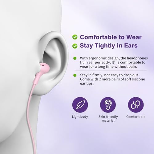 Magnetic USB C Earbuds for Samsung Galaxy S24 Ultra, S23 FE, S22, S21, A54, A53 & i Phone 16, 15 Pro Max – Noise Isolating Wired Headphones with Microphone and Volume Control for Enhanced Audio Experience – Perfect for Music Lovers and Professionals