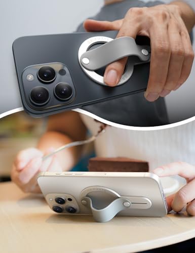 Mag Safe Magnetic Phone Grip for i Phone 12-16 – Ergonomic Detachable Ring Holder in Elegant Silver – Ultimate One-Handed Control and Security – Lightweight Loop Design for Seamless Everyday Use – Perfect Accessory for Enhanced Smartphone Experience