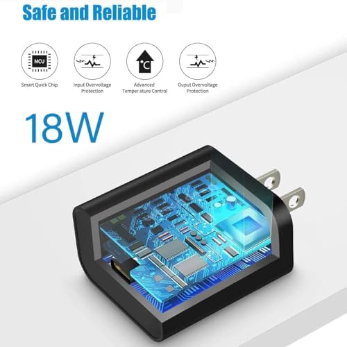 18 W High-Speed USB-C Charger for Beats Studio Buds, Flex, and Fit Pro – Sleek Black Power Adapter with 5 FT Cable for Rapid Charging and Seamless Music Enjoyment