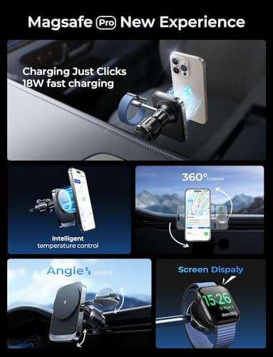 LISEN 2-in-1 Mag Safe Car Mount Charger: Fast Wireless Charging & Magnetic Holder for i Phone 12-16 & Apple Watch – Ultimate Convenience for On-the-Go Power Solutions Enhance your driving experience with the LISEN 2-in-1 Mag Safe Car Mount Charger, engineered for efficiency and style. This innovative accessory integrates a powerful 18 W wireless charger with a secure magnetic phone holder, perfect for keeping your i Phone (models 12-16, including Pro Max and Plus) and Apple Watch charged simultaneously. The robust magnetic grip ensures your devices stay stable even on bumpy roads, providing a hands-free navigation experience. Designed to fit seamlessly into most car air vents, this sleek charger not only simplifies your charging routine but also keeps your dashboard clutter-free. Built from high-quality materials, the LISEN car mount is both durable and easy to maintain, making it an essential addition to your car accessories. Elevate your on-the-go lifestyle with this fast, reliable charging solution that combines functionality and modern aesthetics.