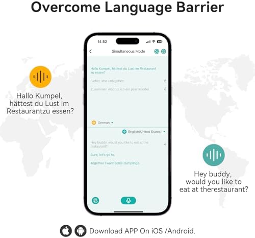 Revolutionary AI Translation Earbuds – Effortless Two-Way Communication in 138 Languages with Bluetooth Technology and Companion App – Perfect for Global Travelers, Business Professionals, and Language Learners – Stylish Black Design for Comfort and Convenience – Unlock Seamless Conversations Anywhere with Advanced Voice Translation Capabilities and Enhanced Device Compatibility