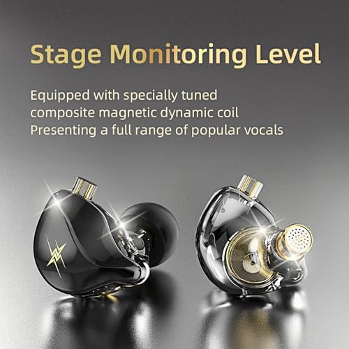 Transform Your Listening Journey with QKZ ZXT Hi-Fi In-Ear Monitors – Pro-Grade Gaming Earbuds with Detachable Cable for Musicians and Gamers – Experience Unmatched Audio Clarity, Versatile Device Compatibility, and Fashion-Forward Transparent Design for All-Day Comfort