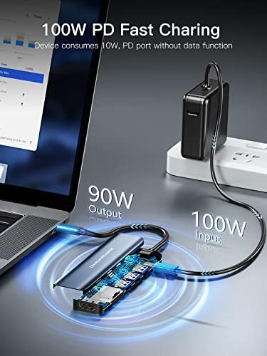 Transform Your Tech Experience with the Dockteck 7-in-1 USB C Hub Multiport Adapter – Ultimate 4 K HDMI, High-Speed Ethernet, 100 W PD Charging, Dual USB 3.0 Ports & SD/TF Card Reader for Mac Book, i Pad, HP, Dell XPS & More – Perfect for Seamless Connectivity and Enhanced Productivity!