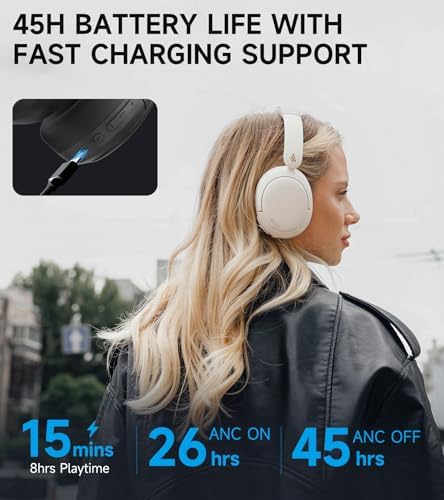 Edifier W800 BT Pro Wireless Over-Ear Headphones – Premium Hi-Res Audio with Advanced Hybrid Active Noise Cancellation, AI-Driven Call Clarity, 45-Hour Battery Life, Quick Charge Capability, and Compact Foldable Design – Enhanced Bluetooth 5.4 Connectivity for Superior Sound Experience in Elegant Classic Black