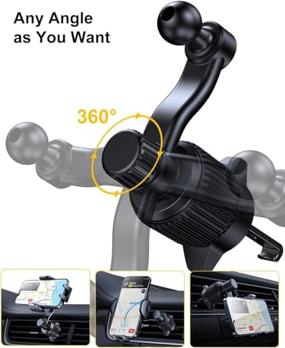 Universal Car Vent Phone Mount – Effortless Hands-Free Smartphone Holder for All Devices | Secure Clip Design Ensures Stability While Keeping Air Vents Clear | Quick Installation & Sleek Look for i Phone, Samsung, and More | Elevate Your Driving Experience with Safe Navigation and Comfort