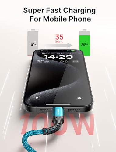 JSAUX Versatile 3-Pack USB C to USB C Cable Set – 100 W Fast Charging (10 ft, 6.6 ft, 3.3 ft) for Nintendo Switch, i Phone 16/15 Pro Max, Samsung Galaxy S25/S24, i Pad Pro – Durable, High-Speed Type C Charger Cables in Sleek Black Design for Ultimate Compatibility and Convenience