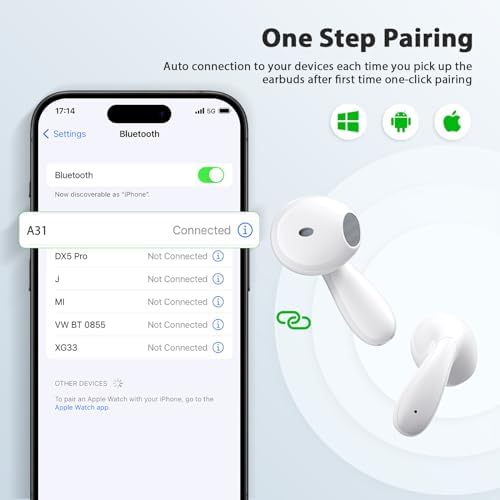 Revolutionize Your Audio Experience with COOYA Bluetooth 5.3 Wireless Earbuds – Hi-Fi Stereo Sound, Dual Mic Clarity & ENC Noise Cancelling, IPX4 Waterproof Design for Ultimate Fitness & Travel Connectivity Across i Phone, Samsung, Google & More