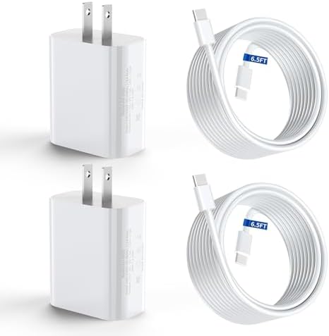 Max Lax Dual USB-C 45 W Fast Charging Adapter with Two Premium Cables – Ultimate Compatibility for Mobile Phones & Gadgets, Compact Design for On-the-Go Charging, Sleek White Finish for Modern Aesthetics