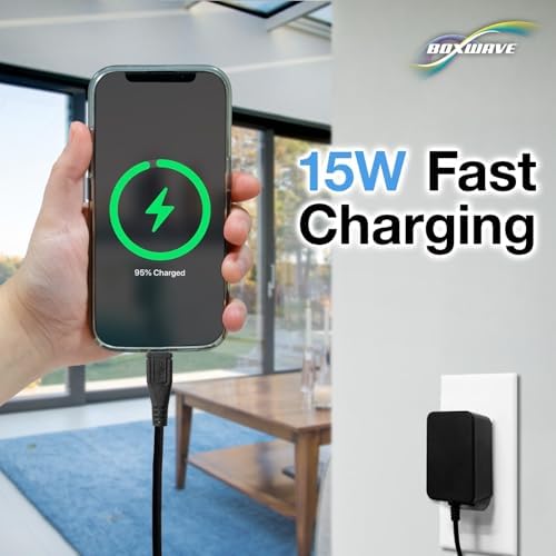Box Wave 15 W Wall Charger for Jitterbug Flip – Rapid Charge Micro USB Power Adapter with 6 ft Built-in Cable for Enhanced Compatibility and Flexibility, Perfect for Home or Office Use