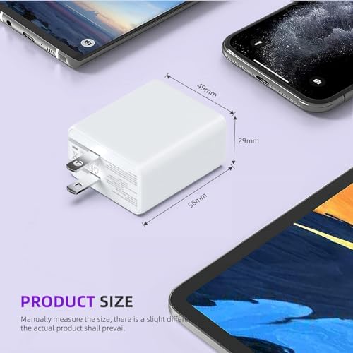 ROLADA 65 W Ga N USB-C Multi-Port Charger – Fast Charging Solution for Mac Book Pro/Air, i Phone 15 Pro Max, Galaxy S24/S23, and More – Compact and Efficient Wall Charger with 3 Ports for Ultimate Device Compatibility