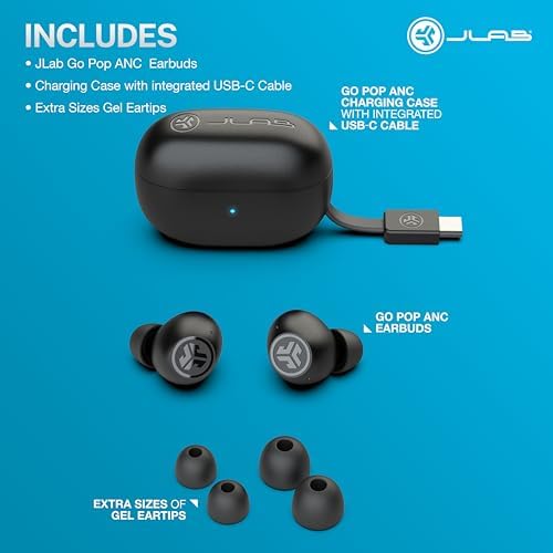 Unleash Unmatched Audio Quality with JLab Go Pop ANC True Wireless Earbuds – Advanced Active Noise Cancelling for Total Immersion, Versatile Dual Connect for Personalized Listening, High-Performance 10 mm Drivers Delivering Rich Sound, Customizable Profiles via JLab App, Ergonomic Design Ensuring All-Day Comfort, Effortless Google Fast Pair Connectivity – Transform Your Listening Journey with Innovative Features and Unrivaled Performance