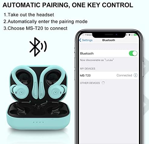 Ultimate Green Wireless Earbuds with Earhooks – Bluetooth 5.1 Noise Cancelling Sports Headphones, Waterproof Design for Secure Fit During Workouts, Compact Earphones for Enhanced Sound Quality and Durability