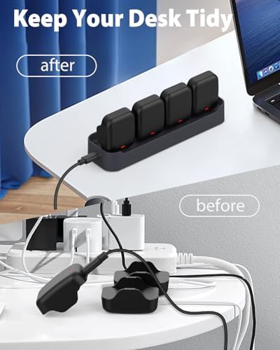 Doohoeek 4-Port USB-C Battery Charging Hub for Whoop 5.0 & 4.0 Power Packs – Fast, Reliable Charging Station with LED Indicators & Safety Features for Home and Office Use – Maximize Device Efficiency and Minimize Downtime
