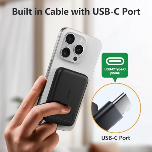 Ultimate Portable Power Bank for Apple Watch & i Phone – 5200 m Ah Magnetic Wireless Charger with Built-in Cable, Slim Travel Battery Pack for Apple Watch Series 9/Ultra2/8/7/6/SE/5 & i Phone Models 14/13/12/11/XR/8/7/6 s – Fast Charging for Active Lifestyles