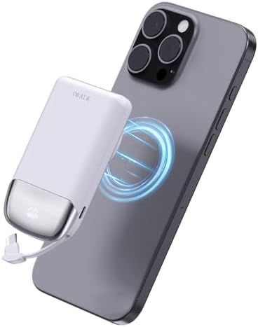 Ultra-Slim 10,000 m Ah Magnetic Power Bank – 40 W Fast Charging Mini Charger for i Phone 16/15 & Samsung Galaxy S25 – Lightweight Ergonomic Design with Built-in USB-C Cable for Seamless On-the-Go Mobile Charging – Unmatched Versatility for Daily Use and Travel Efficiency