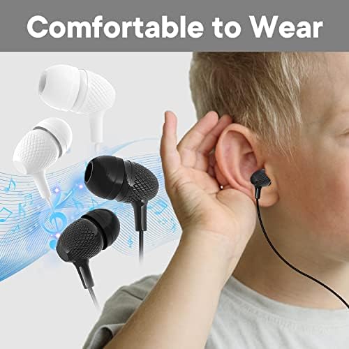 Bulk School Earbuds Headphones – 100 Pack HY400 Black – Premium Quality Audio for Classroom Learning – Comfortable & Durable Earphones for Kids, Teens, and Adults – Versatile Compatibility for Enhanced Educational Engagement