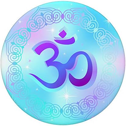 Purple teal base om aum Spiritual esoteric symbol PopSockets PopGrip: Swappable Grip for Phones & Tablets – Enhanced Compatibility and Speed