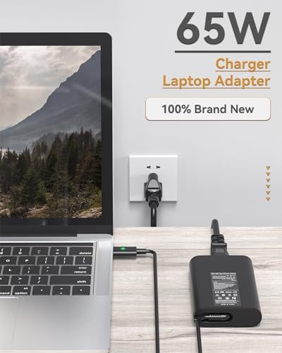 65 W USB-C Laptop Charger for Dell – Fast Charging Power Adapter for Latitude 5420/5520 & XPS 12/13 Series – Advanced Power Delivery with Universal Compatibility – Reliable Replacement Power Cord for Efficient Device Charging