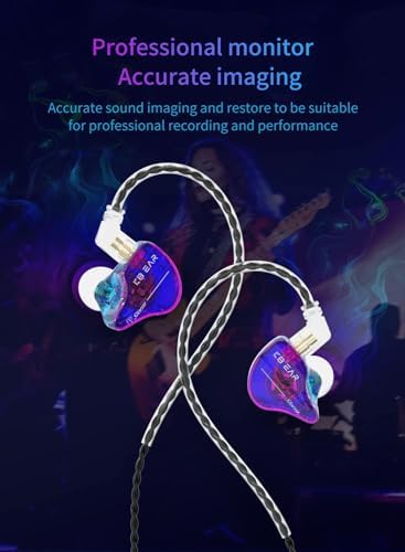 YINYOO KBEAR KS1 Wired In-Ear Monitors – Premium High-Resolution Noise-Canceling Earbuds for Musicians and Audiophiles – Unmatched Bass Performance and Crystal Clear Audio – Ergonomically Designed for Comfort and Wide Device Compatibility – Ideal for Live Performances and Everyday Listening