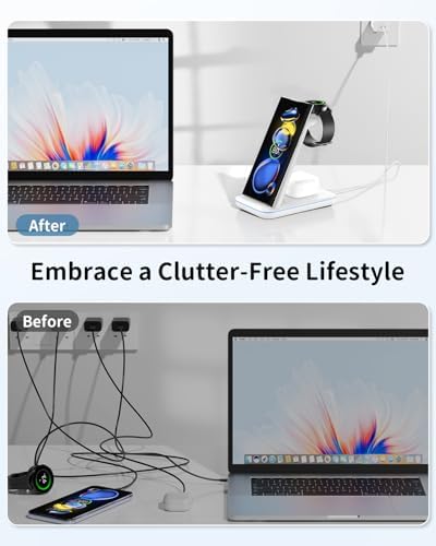 Revolutionize Your Charging Routine with the Joy Geek 3-in-1 Wireless Charger Station for Samsung Devices – Fast Charging Dock for Galaxy Watch7 Pro/4/3/Active2/1, S24/S23 Ultra/S22/S21/S20/Note 20, Z Fold & Flip, and Buds 3 Pro – Enhanced Compatibility, Sleek Design, and Built-in Safety Features for Efficient Power Management