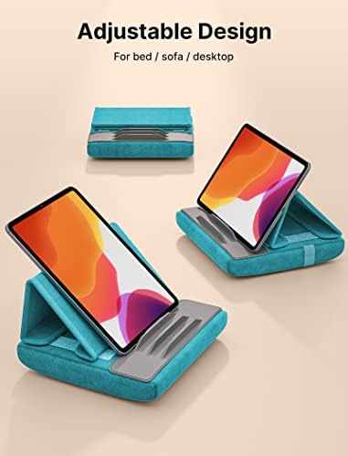 JSAUX Multi-Angle Tablet Pillow Stand – Ergonomic Holder for i Pad, Kindle & Smartphones, 4-11″ Devices in Navy Blue – Ultimate Comfort for Hands-Free Viewing on Bed, Lap or Desk, Ideal for Movies, Reading & Video Calls