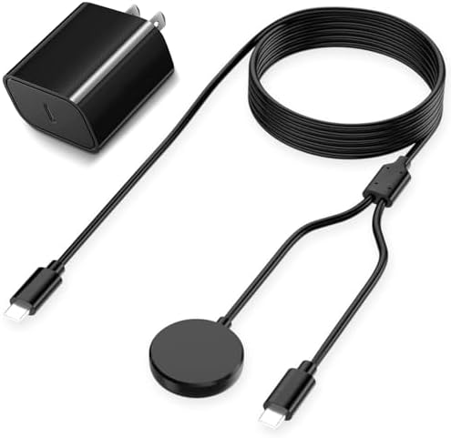 Ultimate 2-in-1 Samsung Galaxy Watch Charger Cable with 20 W Power Adapter | Magnetic USB-C Fast Charging Cord for Galaxy Watch 6/7/Ultra, 5/5 Pro, 4/4 Classic, 3, Active 2/1 | Enhanced Compatibility and Speed for Smartwatch Efficiency