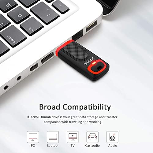 JUANWE 128 GB USB Flash Drive Dual Pack – High-Speed USB 3.0 Thumb Drive with LED Indicator for Effortless Data Storage Across Devices, Ideal for PCs, Laptops, Car Audio, and Smart TVs – Reliable and Compact Memory Solution for Your Digital Needs