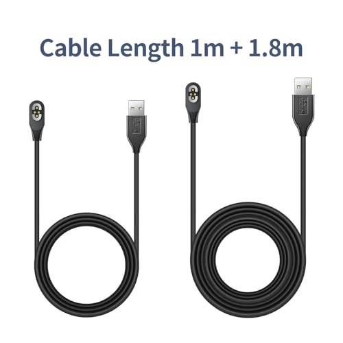 ANMONE Enhanced Dual-Length Charging Cable Set for Open Swim Pro/Pro 2 – 3.3 ft & 6 ft Magnetic USB Charger for S710 Open-Ear Headphones – Secure, Fast, and Durable Replacement Solution