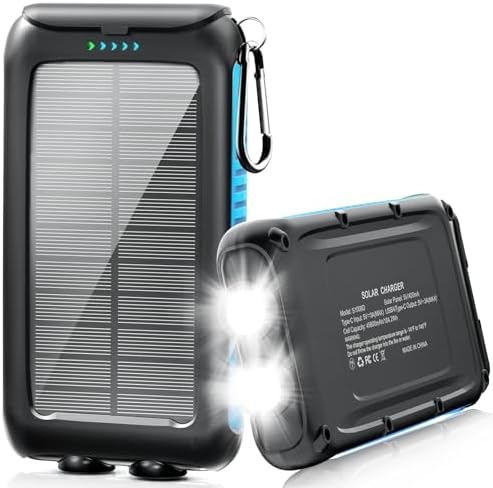 Ultimate Solar Power Bank – 49,800 m Ah Portable Battery Pack with 15 W Fast Charging, LED Flashlight & Waterproof Design for Outdoor Adventures – Universal Compatibility for All Devices and Eco-Friendly Charging Solutions