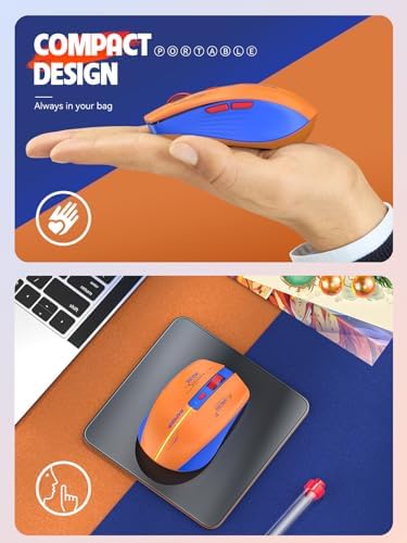 Streamlined Bluetooth Wireless Mouse – Rechargeable Ergonomic Multi-Device Mice (Tri-Mode: BT1/BT2 + 2.4 GHz) with USB Receiver, Stylish Khaki to Pink Design for Laptop, Mac Book, PC, i Mac, i Pad – Ultimate Comfort & Flexibility for Effortless Productivity