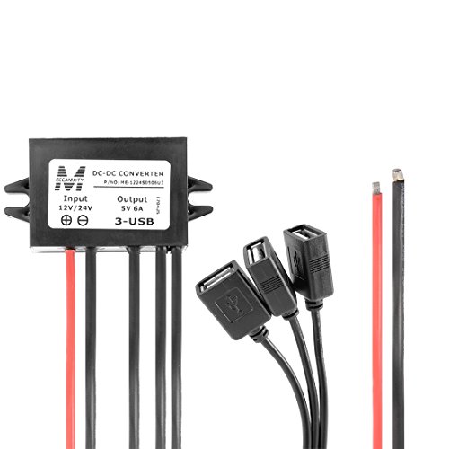 Ultra-Reliable Waterproof Power Converter – DC 12 V/24 V to 5 V Regulator with Triple USB Outputs, 6 A 30 W Car Charger for Versatile Charging Solutions by uxcell