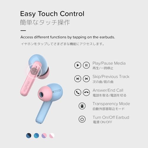 My First Carebuds Cotton Candy Kids Earbuds – Safe True Wireless Bluetooth Ear Pods with 85 d B Volume Limiting, Built-in Microphone, USB-C Charging Case, 6 Comfortable Ear Tips, 6 Hours Playtime, Effortless Device Pairing for Children and Adults – Fun and Functional Audio Solution