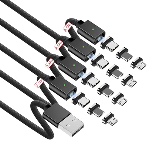 Maximize Your Device Charging Potential with the ZBF Magnetic 3-in-1 Cable Set – Rapid 3 A Power Delivery, 480 Mbps Data Sync, and Effortless Magnetic Connectors for USB-C, i Phone, and Micro USB Compatibility – Durable Multi-Length Options Perfect for Home, Office, and Travel Use
