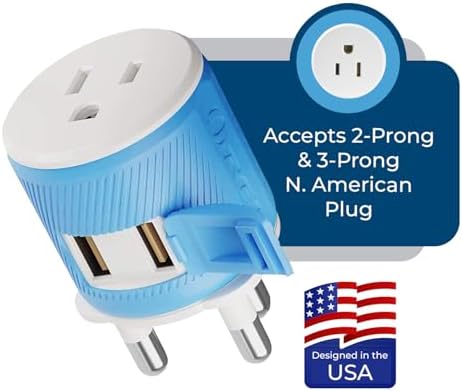 OREI Switzerland Travel Plug Adapter with Dual USB Ports – Ultimate Type J Charging Solution for USA Devices – Fast, Efficient Power for i Phones, Laptops, Tablets & More – Essential Travel Accessory for Hassle-Free Connectivity