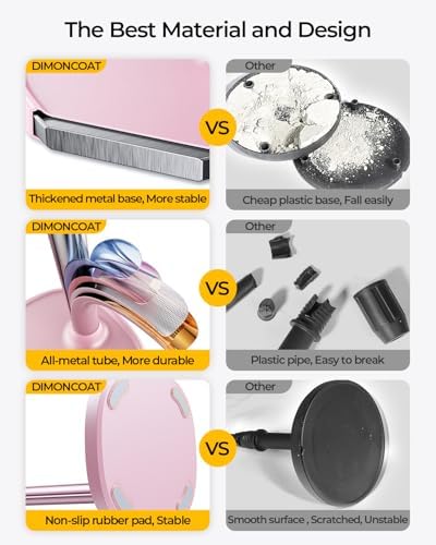 DIMONCOAT Adjustable Aluminum Alloy Cell Phone Stand – White, Universal Compatibility with 4-7 inch Devices, 180° Flip & 360° Rotation – Enhanced Compatibility and Speed