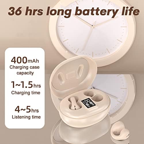 Revolutionary Wireless Open Ear Bone Conduction Headphones – Bluetooth Clip-On Design for Active Lifestyles – Ideal for Running, Cycling, and Workouts – Sweat-Resistant with Built-In Microphone and Secure Earhooks – Experience Clear Audio While Staying Aware of Your Surroundings – Long Battery Life and Enhanced Device Compatibility for Ultimate Freedom