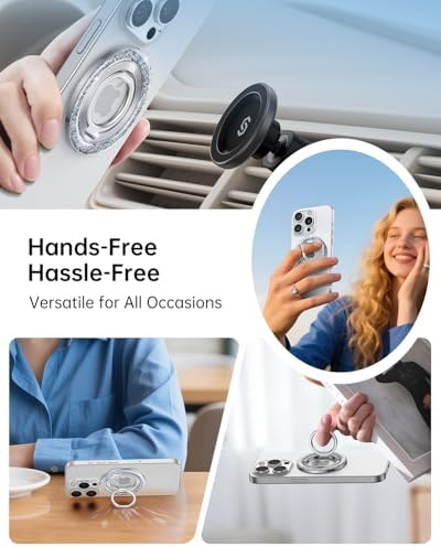 Syncwire Magnetic Phone Ring Holder – Titanium Alloy Kickstand for i Phone 12-16 Pro Max & Compatible Android Devices – Ergonomic Design, Enhanced Mag Safe Stability, Lightweight Grip for Ultimate Hands-Free Convenience