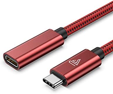 High-Speed USB C Extension Cable (20 Gbps Data Transfer, 240 W Fast Charging, 3.3 Ft) – USB 3.2 Type C Male to Female Adapter for i Phone 16, Pixel, PSVR2, Mac Book Air/Pro, and Dell XPS – Optimal Versatility & Enhanced Performance in a Sleek Red Design