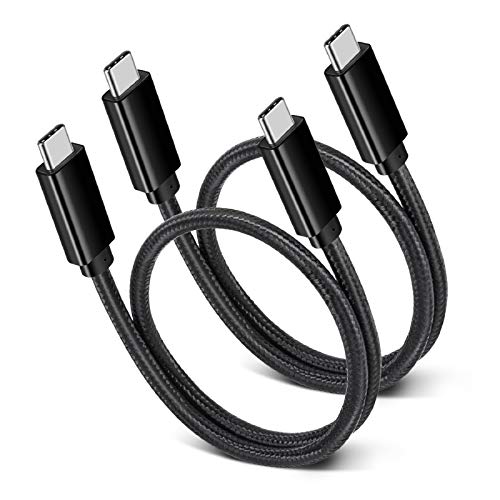 High-Performance 1.5 ft USB C to USB C Cable – 100 W Power Delivery for Fast Charging and Data Transfer, Compatible with Mac Book, i Pad Pro, SSDs, 4 K Monitors – 2 Pack, Sleek Black Design for Enhanced Connectivity and Versatility
