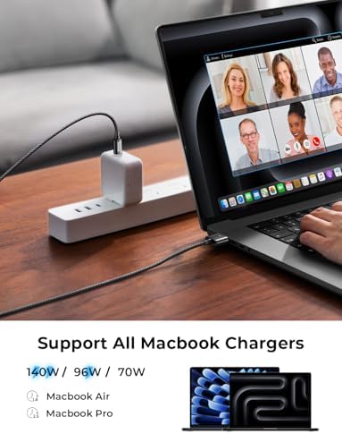 LISEN 6.6 ft USB-C to Mag-Safe 3 Charging Cable for Mac Book Air & Pro (2022-2024) – Premium Rapid Charging Solution, Durable Design with Elegant Midnight Finish, Ideal for Seamless Power Delivery and Enhanced Device Safety